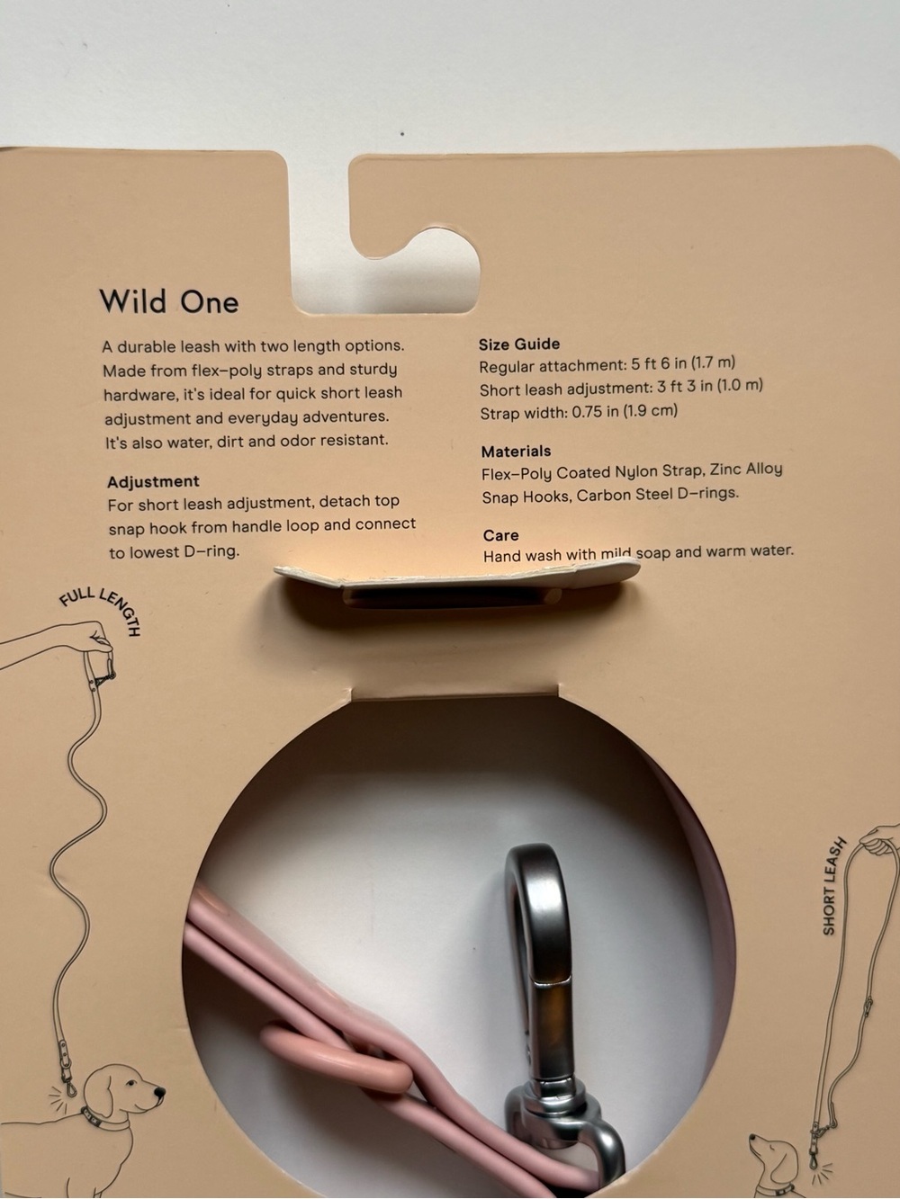 Wild One Waterproof Dog Leash - Standard Size - Pink - Picture 7 of 16